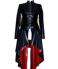 Black latex dominatrix coat