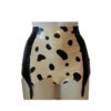 Dalmatian print suspender belt with a pin up look