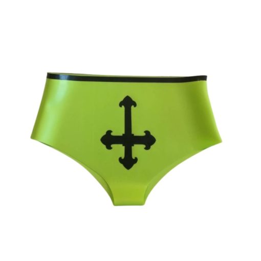 latex inverted cross knickers