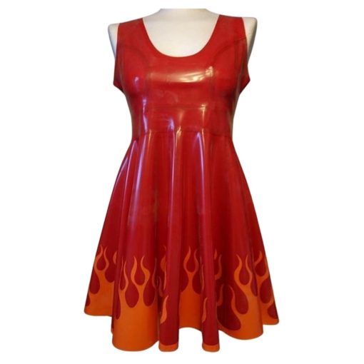 Latex Flames Swing Dress
