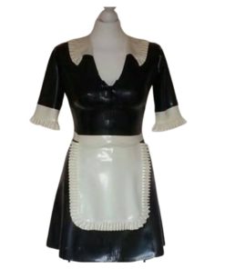 Latex Suspenders Maid Dress