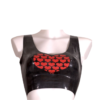 latex hearts top with red heart centre panel.