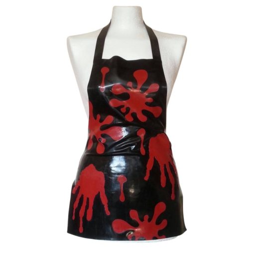 Handprint butcher apron made from latex. Perfect for Halloween.